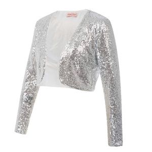 Sequin Jacket, Silver